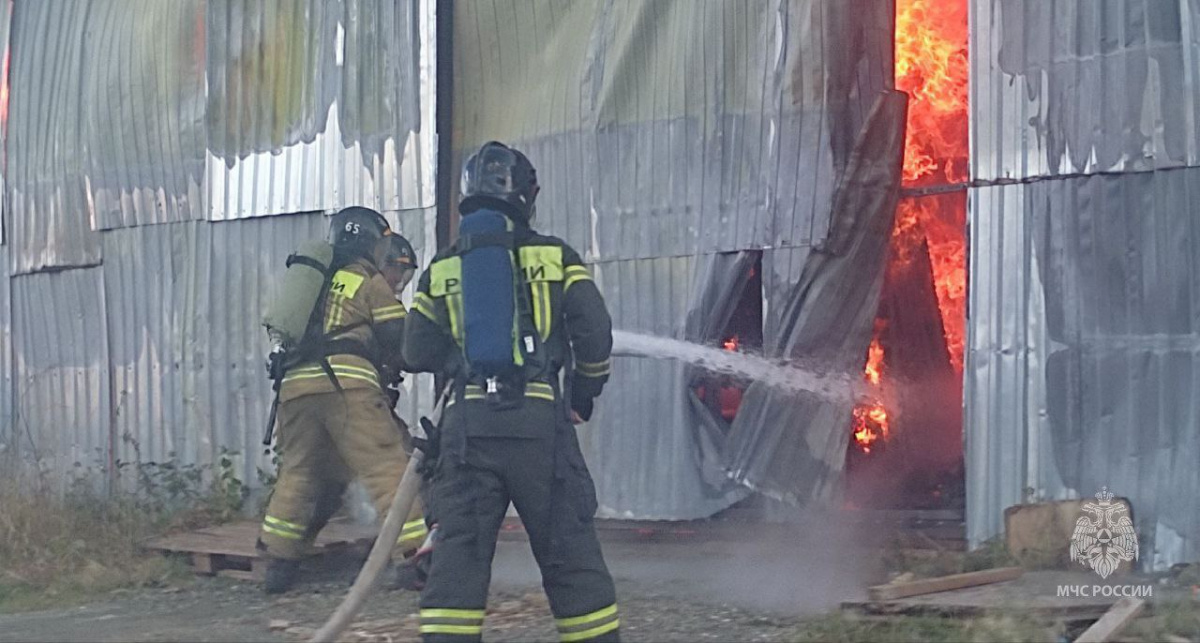 Пожар в мебельном цехе в Челябинске разошелся на 1200 «квадратов»*