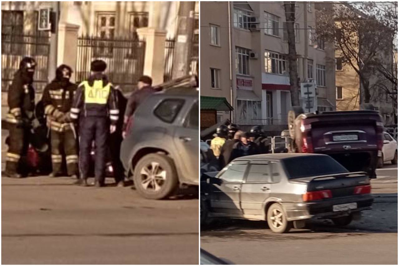Ребенок и двое взрослых пострадали в аварии с переворотом в центре Челябинска*