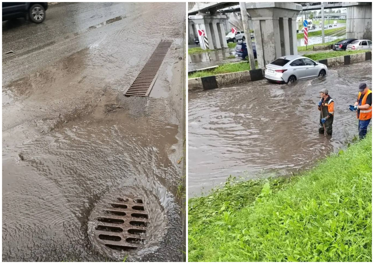 В Челябинске оперативно устранили подтопление из-за мощного дождя*