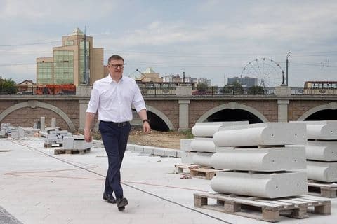 Текслер проверил строительство скандальной набережной в центре Челябинска