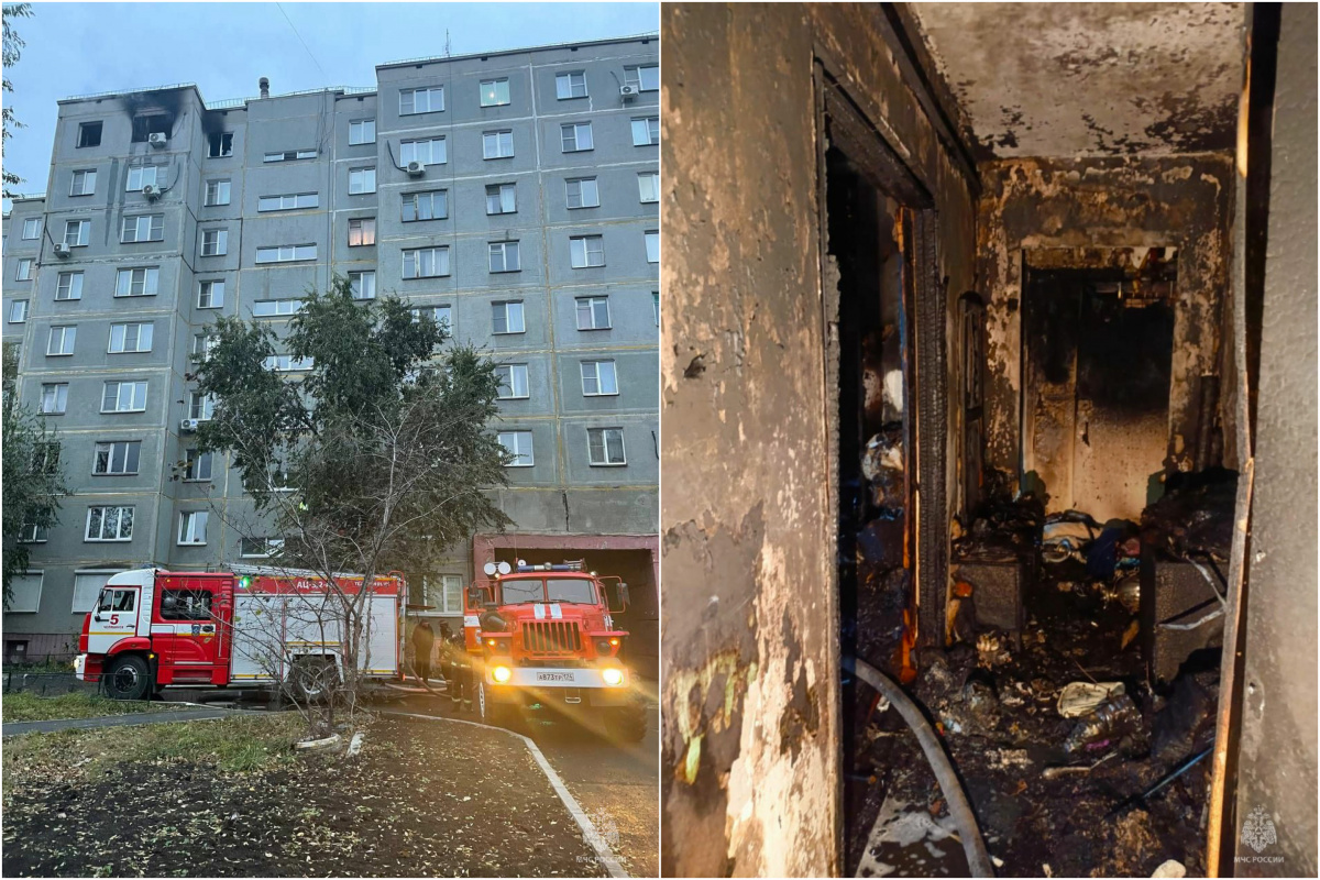 Челябинские пожарные нашли тело пенсионерки в сгоревшей квартире*