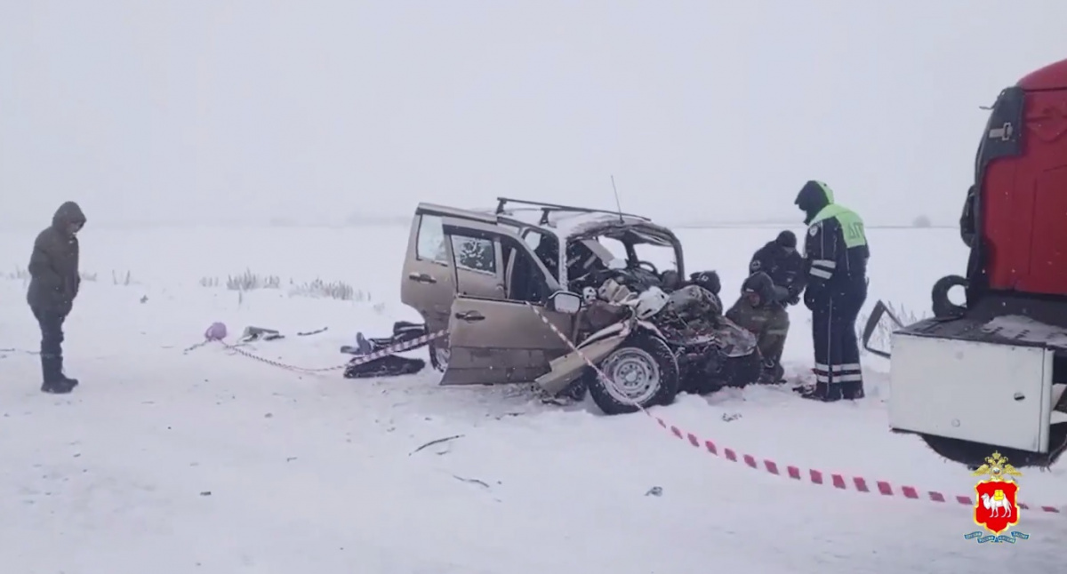 Три человека погибли при столкновении «Нивы» и фуры в Челябинской области*