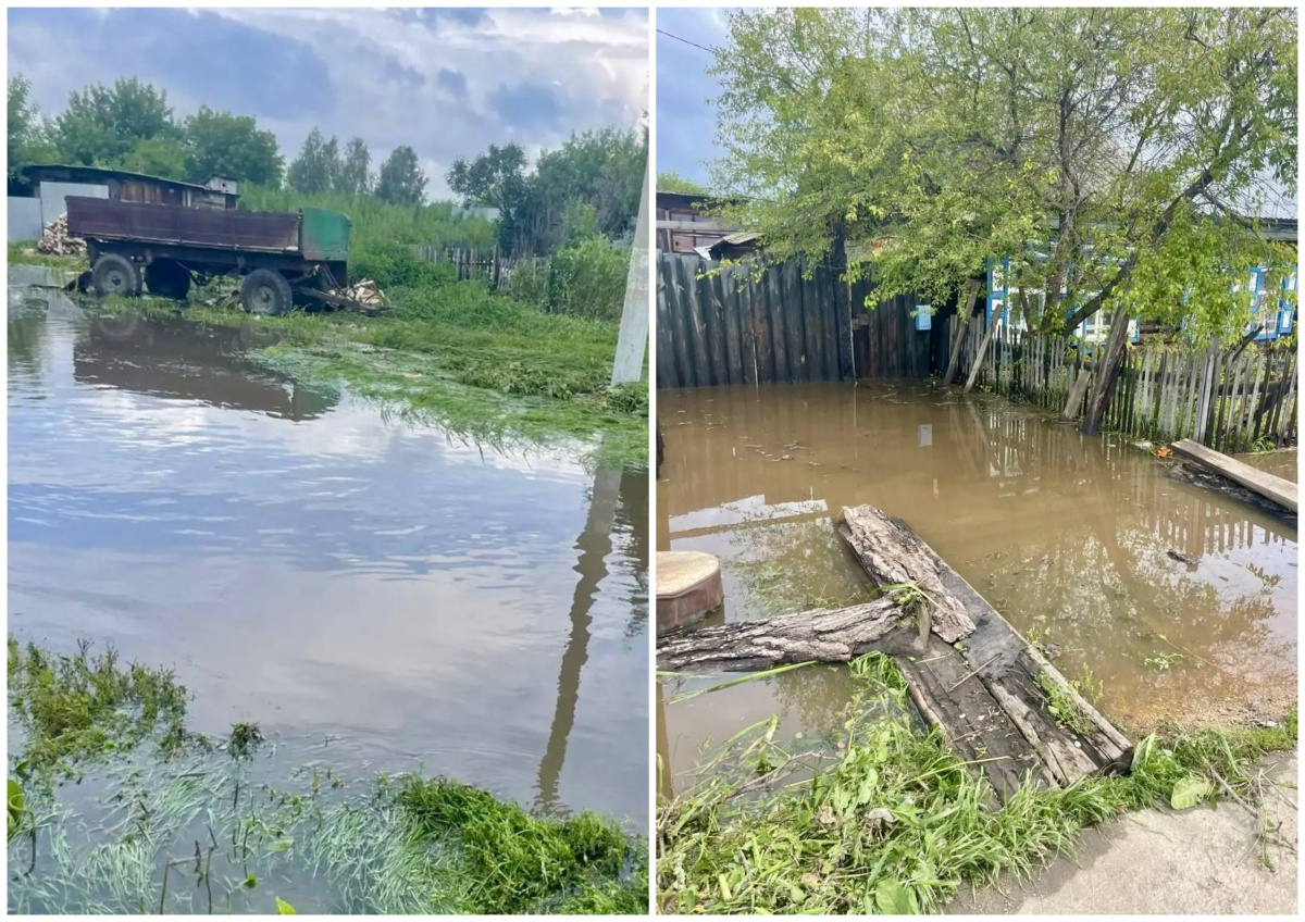 В поселке под Челябинском подтопило дома*1