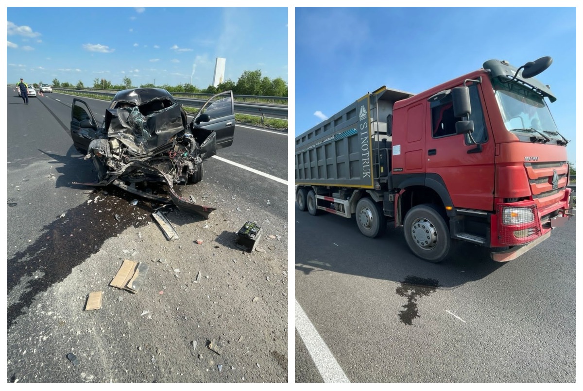 Двое парней пострадали в Toyota при таране грузовика в Магнитогорске*