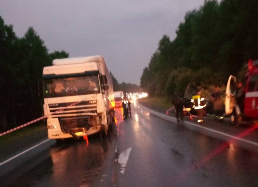 Водитель ВАЗа погиб в ДТП с фурой под дождем в Челябинской области*
