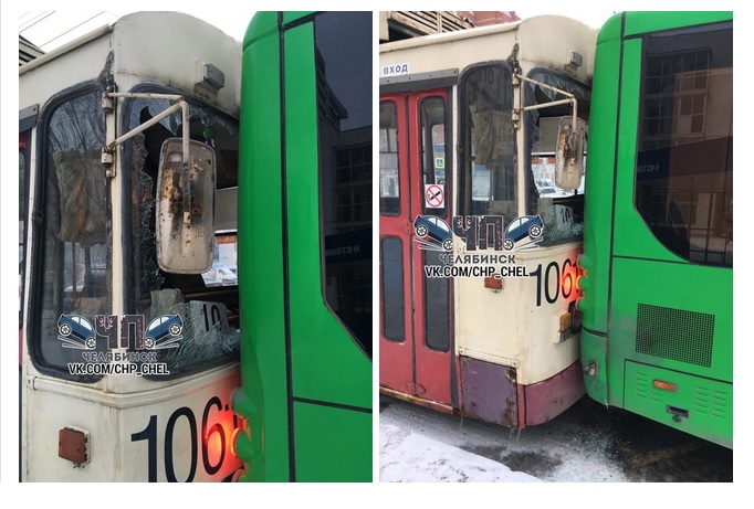 На остановке в Челябинске столкнулись троллейбус и автобус