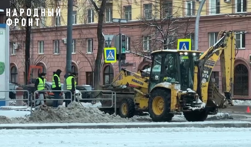 Власти не будут платить за асфальт, уложенный в снег в центре Челябинска
