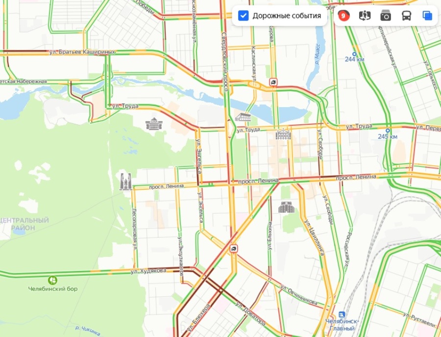 Карта пробок челябинск
