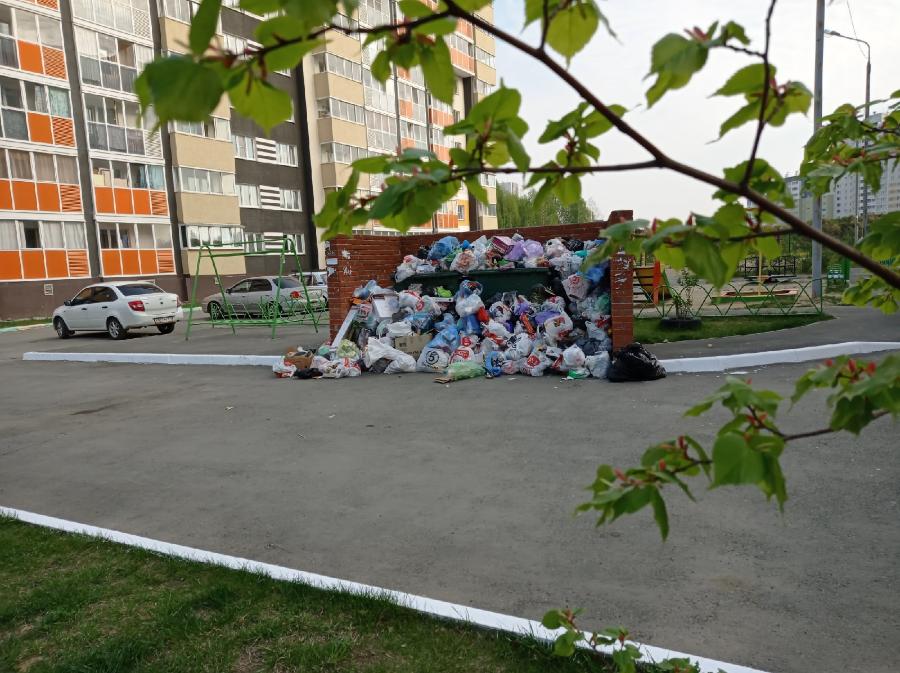 Мусорный коллапс случился в микрорайоне Челябинска из-за испорченной дороги