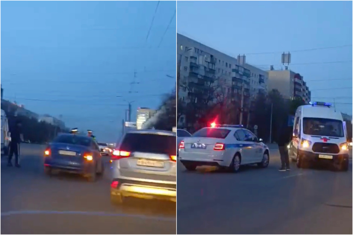 В Челябинске пассажир пострадал при столкновении скорой помощи и Volkswagen Polo*