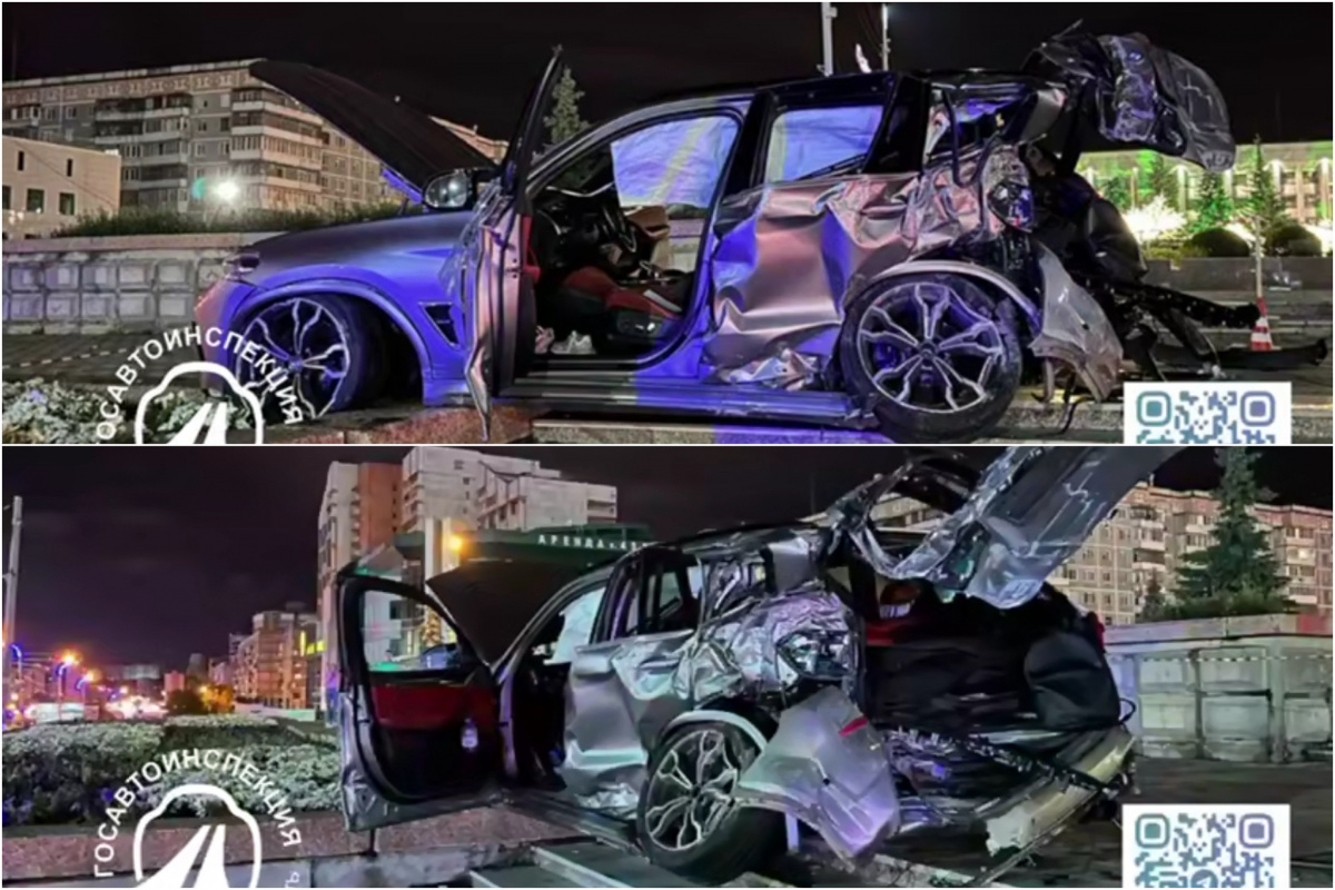 В Магнитогорске водитель BMW насмерть сбил пешехода и врезался в здание мэрии*