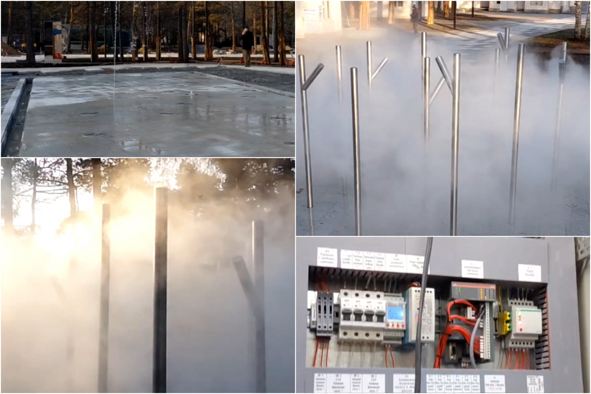 В парке Гагарина протестировали новые фонтаны на площадке «Гулливер»*