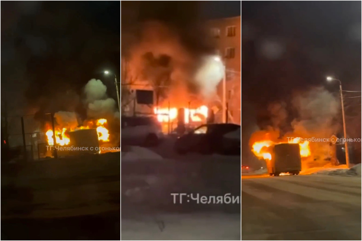 Челябинцы выбегали из загоревшегося автобуса №33*