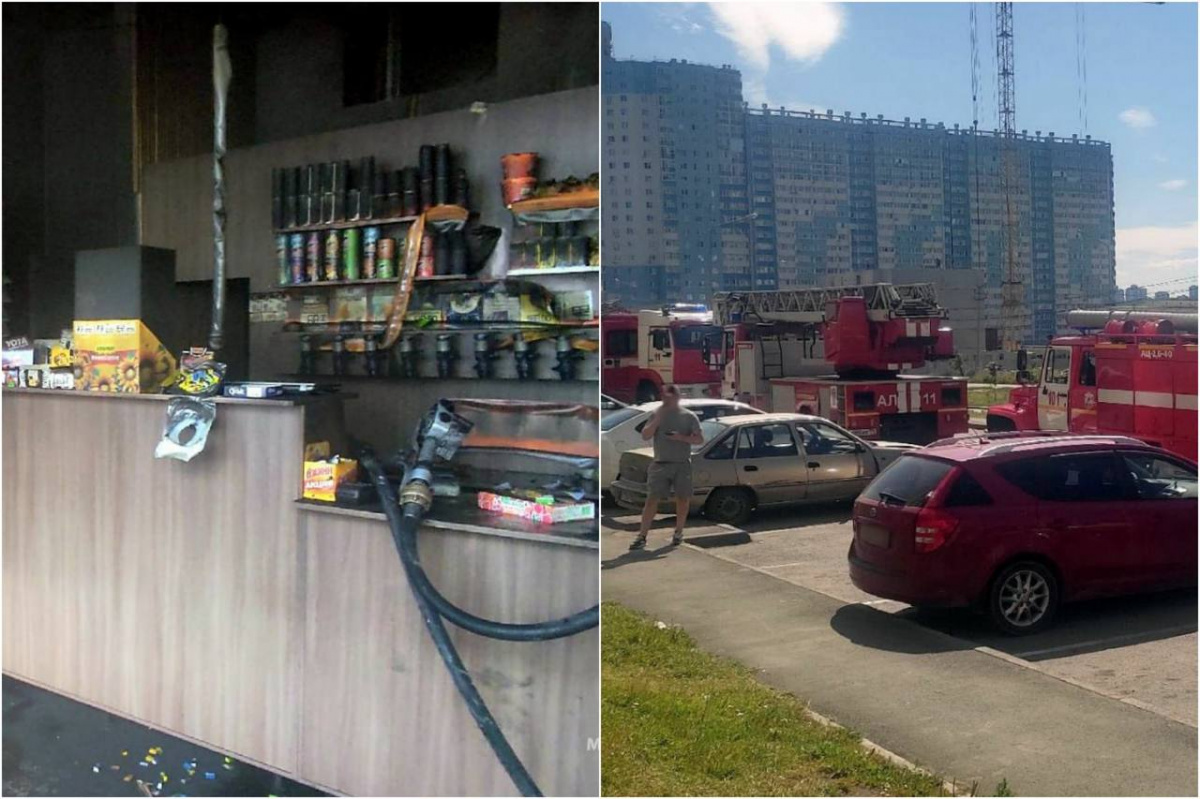 Пивной магазин сгорел на Университетской набережной в Челябинске*