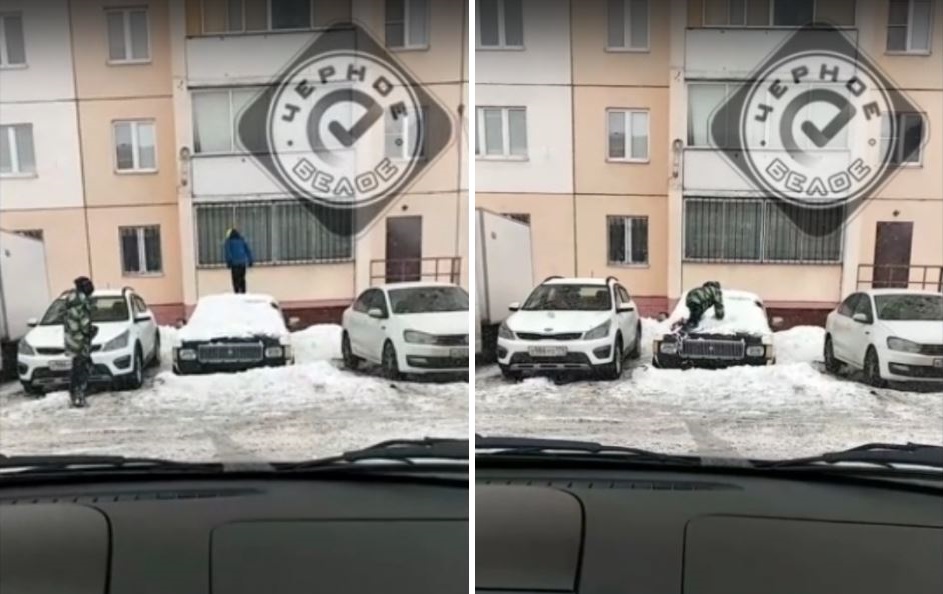 В Магнитогорске дети устроили горку из припаркованной машины