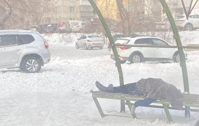В Челябинске пожилая женщина умерла на остановке в разгар снежной бури