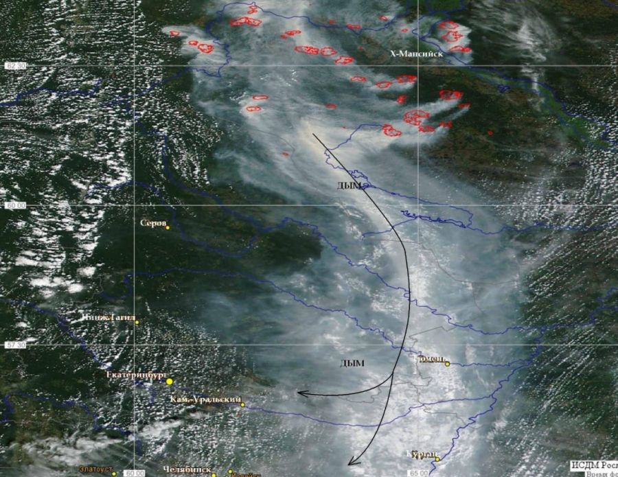 В Челябинскую область пришел дым от масштабных лесных пожаров в ХМАО