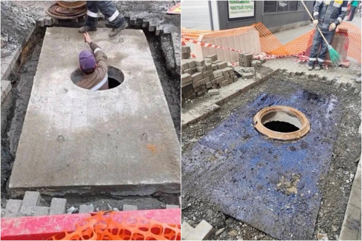 «Ростелеком» спустя четыре дня начал заделывать провал в центре Челябинска*