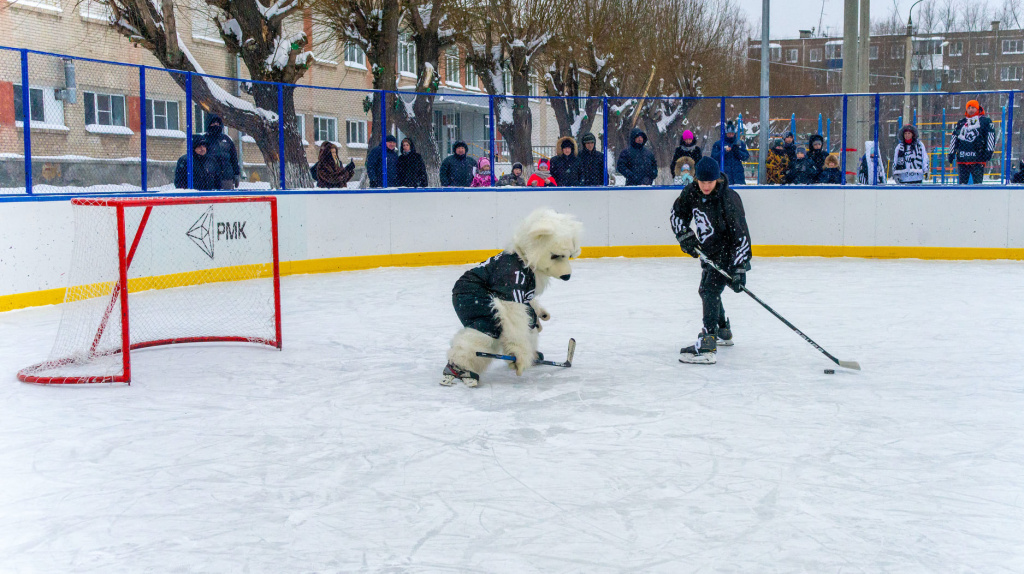 Дети обкатали новую хоккейную коробку в Ленинском районе