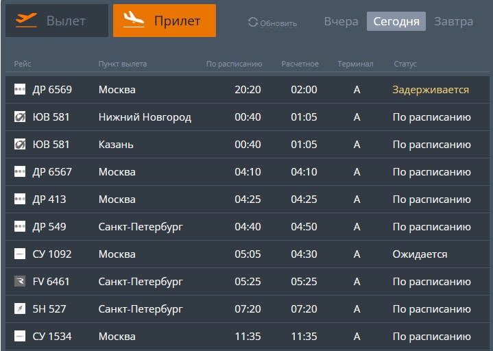 Скриншот с онлайн-табло аэропорта имени Курчатова прилет.jpg