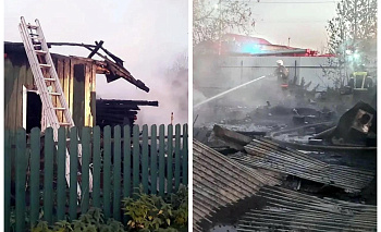 Тлеющие угольки спалили частный дом с баней в Челябинской области