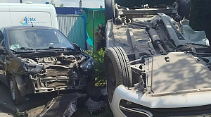 Два человека пострадали в массовом ДТП с переворотом под Челябинском