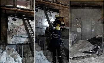 В Челябинске рухнул бетонный козырёк подъезда жилого дома