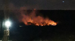 Серьезный пожар произошел рядом с бором в Челябинске
