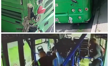 Появилось видео ДТП с двумя автобусами в Челябинске